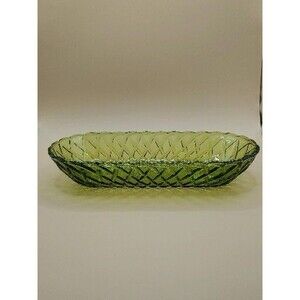 Vintage green Indian glass pretzel basket Perfect Condition!!